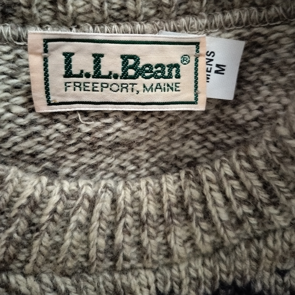 Vintage 80"s LL Bean Men's Wool Sweater Sz M - Picture 2 of 7
